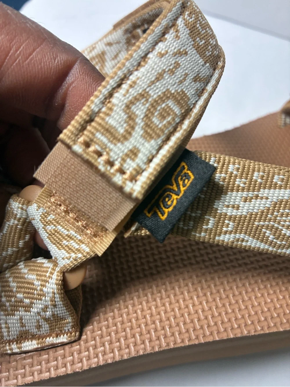 Teva Women's Outdoor Strappy Sandals in Tan and Cream